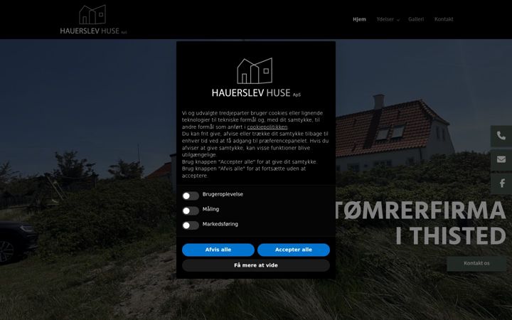 Screenshot of hauerslev-huse.dk