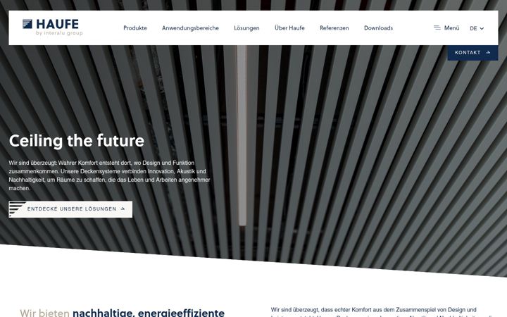 Screenshot of haufe-deckensysteme.de