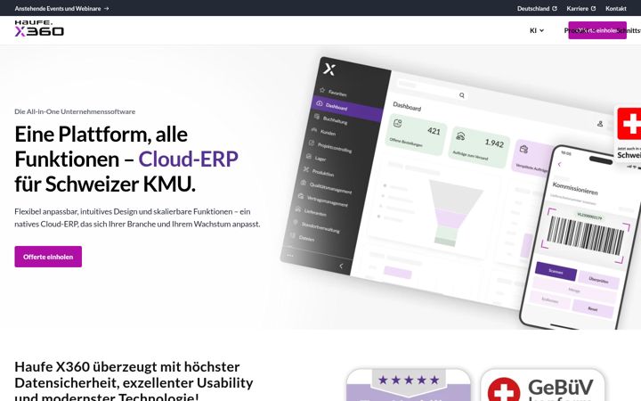 Screenshot of haufe-x360.ch