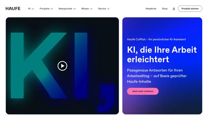 Screenshot of haufe.de