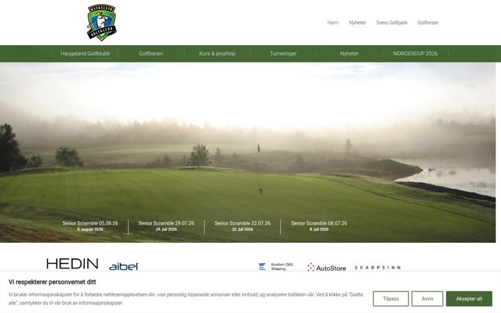 Screenshot of haugalandgolf.no