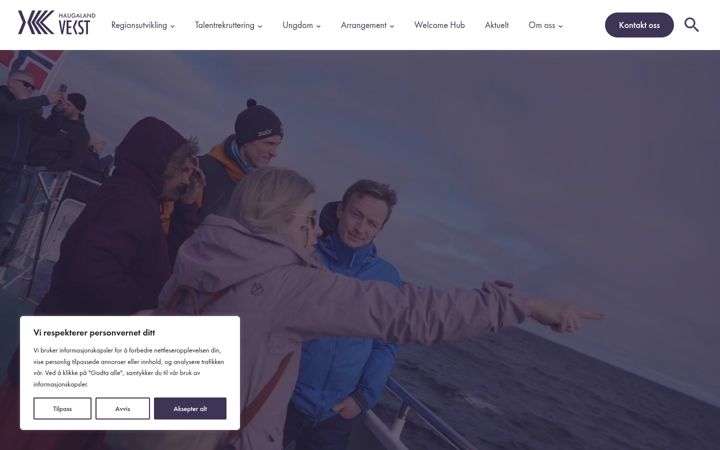 Screenshot of haugalandvekst.no