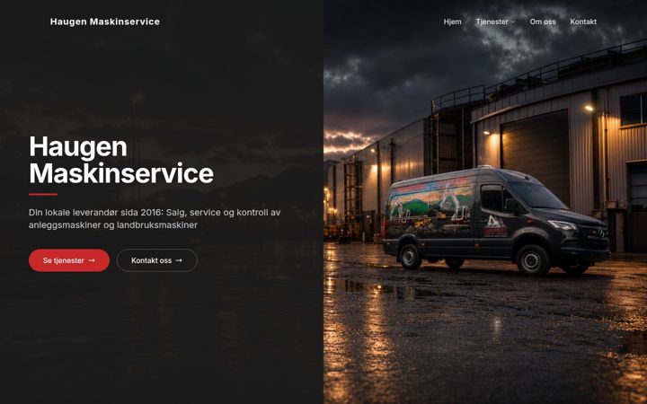 Screenshot of haugenmaskinservice.no