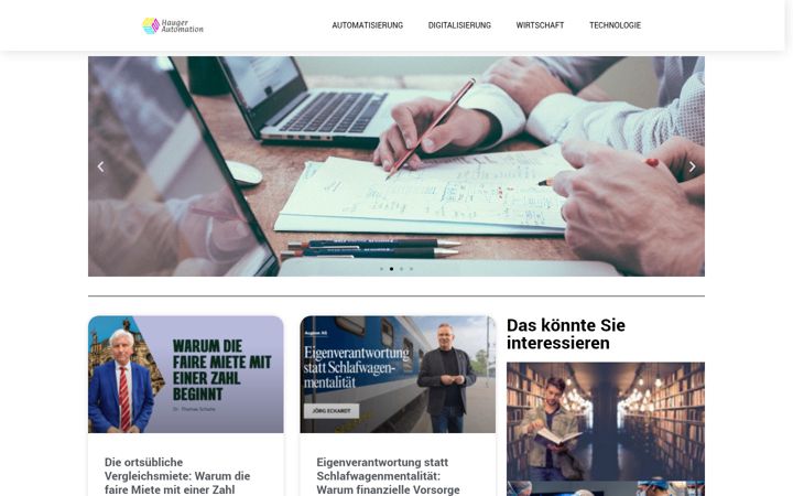 Screenshot ta' hauger-automation.de
