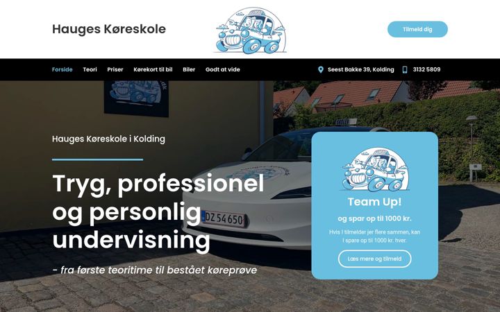 Screenshot of hauges-koereskole.dk