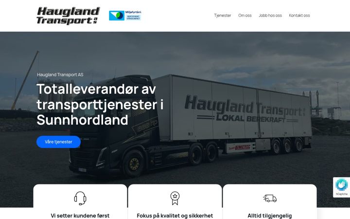 Screenshot of haugland-transport.no