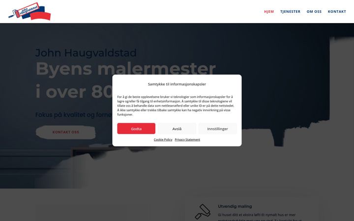 Screenshot of haugvaldstad.no