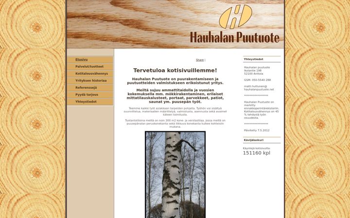 Screenshot of hauhalanpuutuote.net