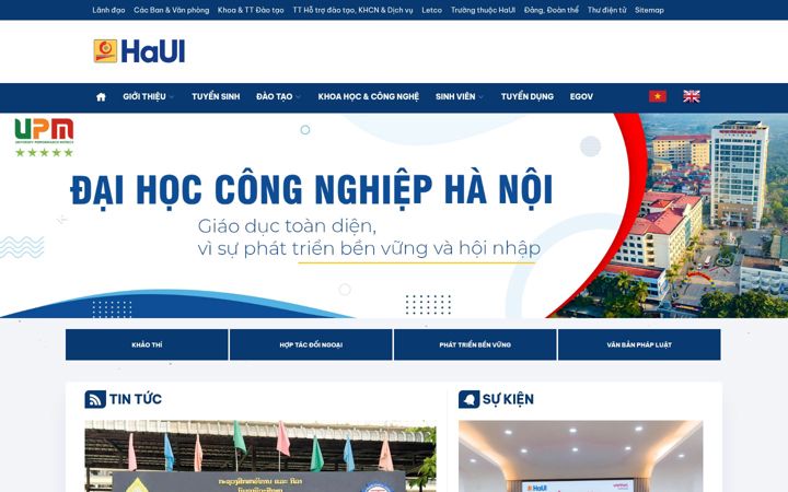 Screenshot of haui.edu.vn