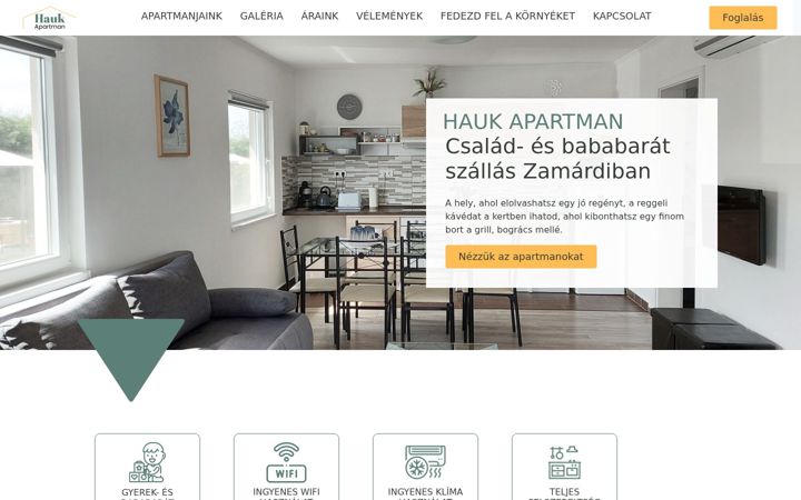 Screenshot di haukapartman.hu