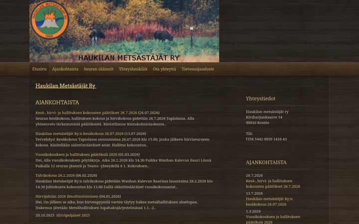 Screenshot of haukilanmetsastajat.net