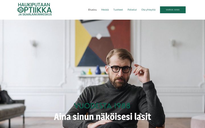 Screenshot of haukiputaanoptiikka.com