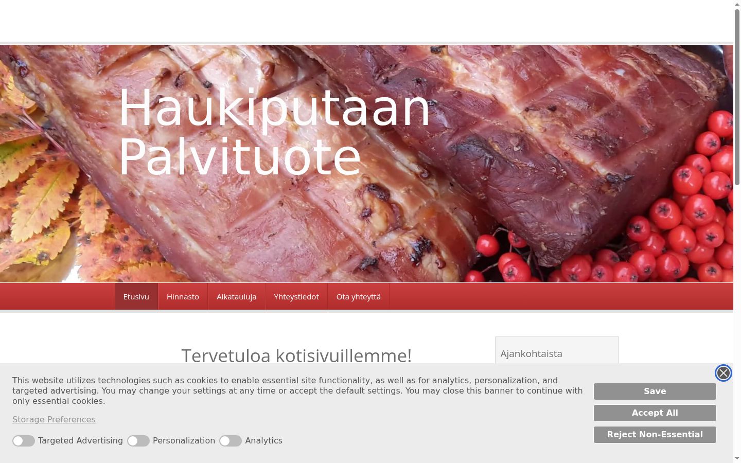 Screenshot of the consent banner shown before any interaction