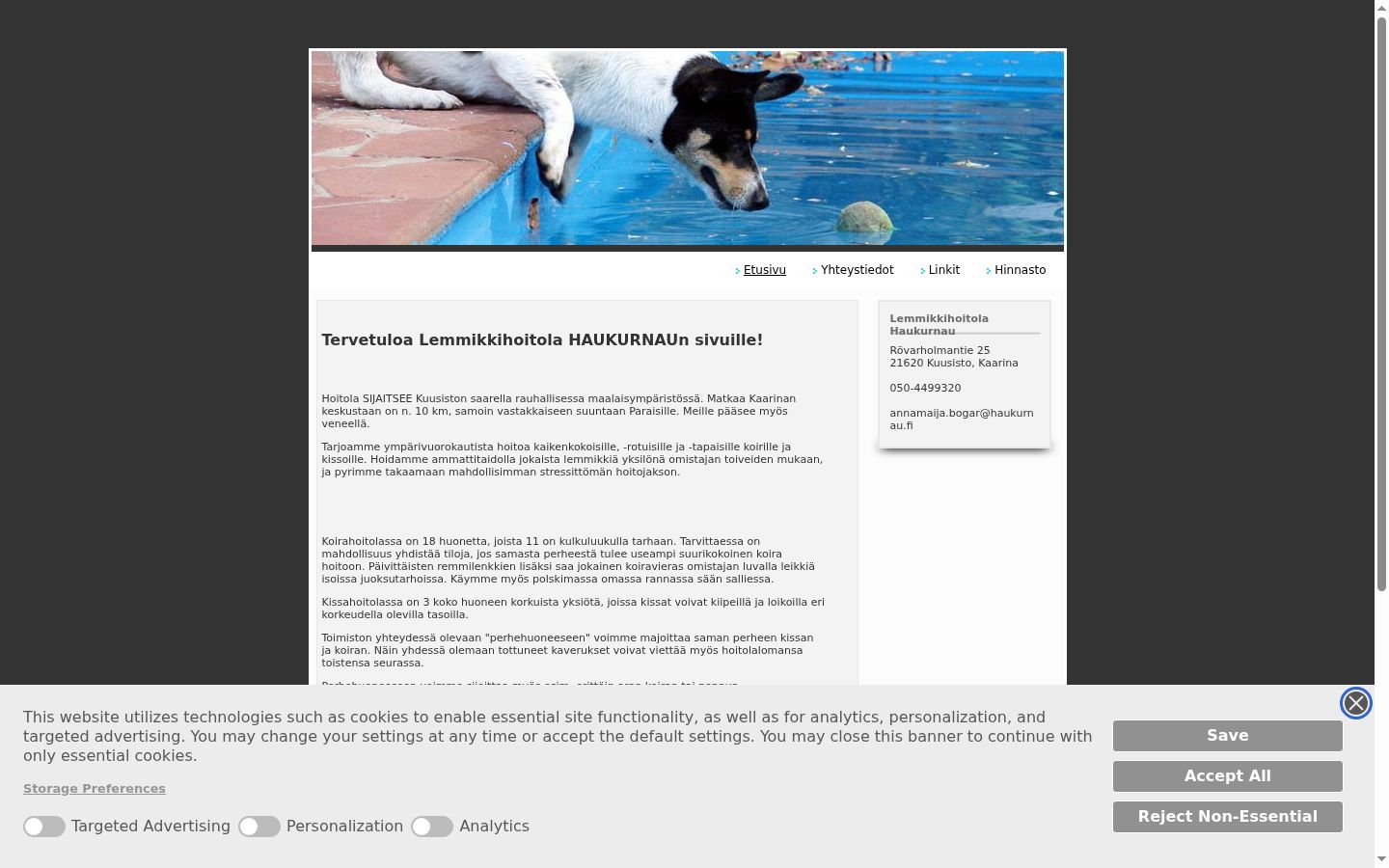 Capture d'écran de la bannière de consentement affichée avant toute interaction
