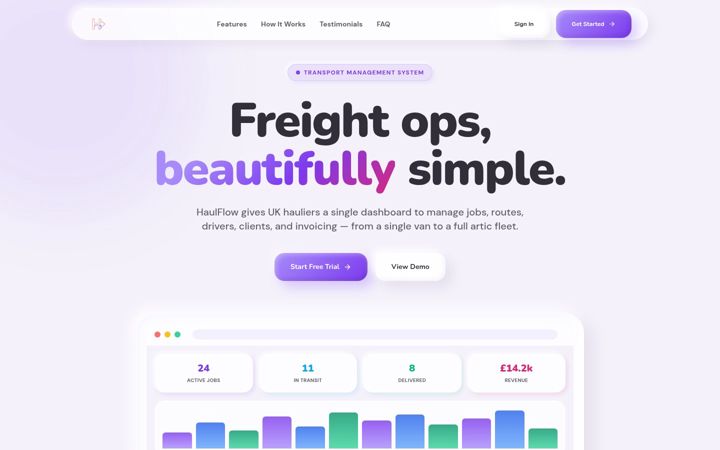 Screenshot of haulflowtm.com