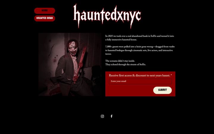 Screenshot of hauntedbanknyc.com