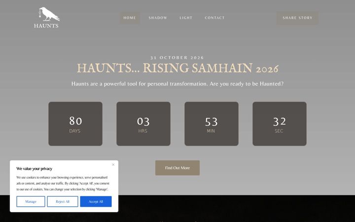 Screenshot of hauntme.co.uk