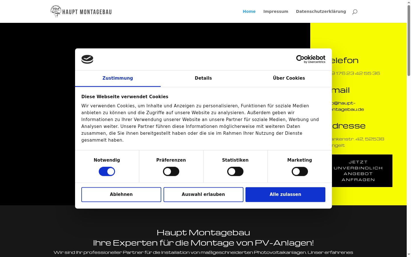 Screenshot του banner συγκατάθεσης που εμφανίστηκε πριν από οποιαδήποτε αλληλεπίδραση