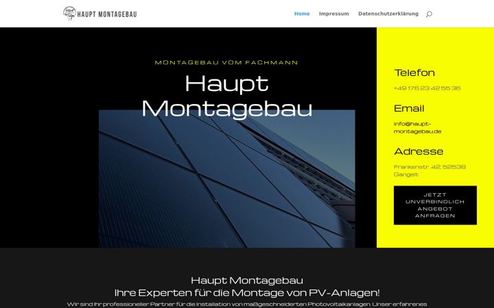 Screenshot of haupt-montagebau.de