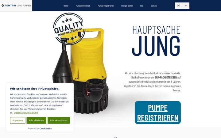 Captură de ecran a hauptsachejung.de
