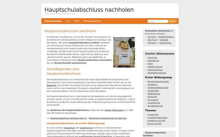 Captură de ecran a hauptschulabschluss-nachholen.de