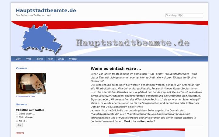 Captură de ecran a hauptstadtbeamte.de