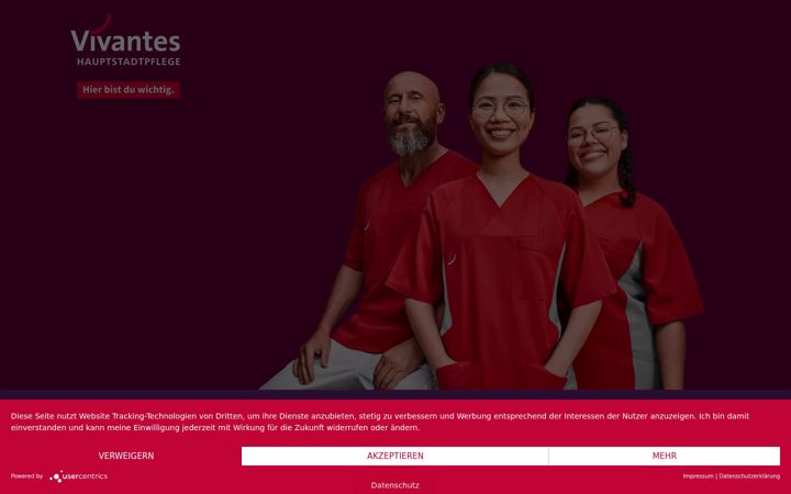 Ekrānuzņēmums no hauptstadtpflege-jobs.de