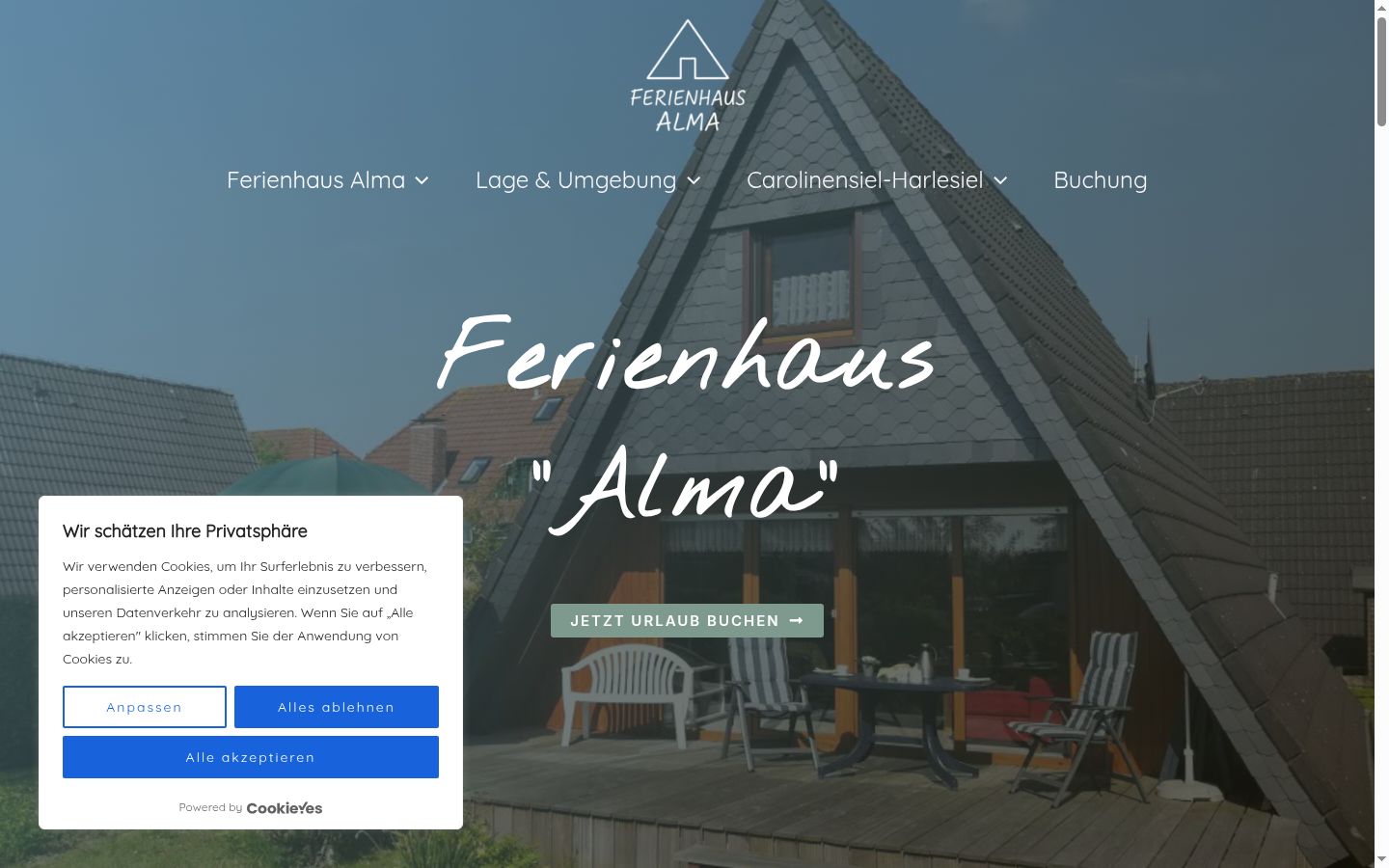 Ekrānuzņēmums ar piekrišanas baneri, kas tika rādīts pirms jebkādas mijiedarbības