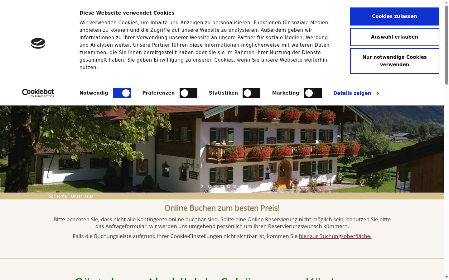 Ekrānuzņēmums ar piekrišanas baneri, kas tika rādīts pirms jebkādas mijiedarbības