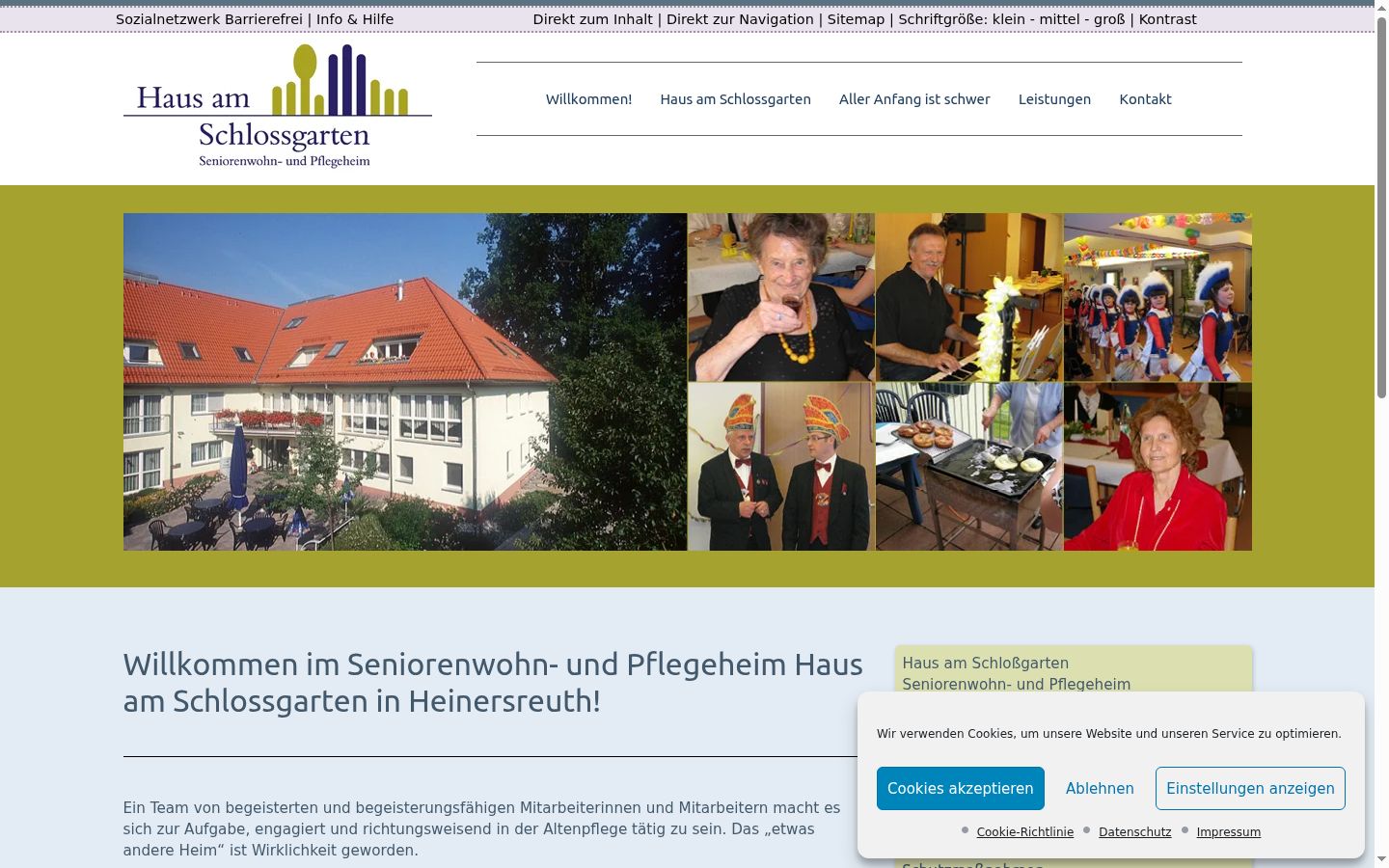 Screenshot des Einwilligungsbanners vor jeglicher Interaktion