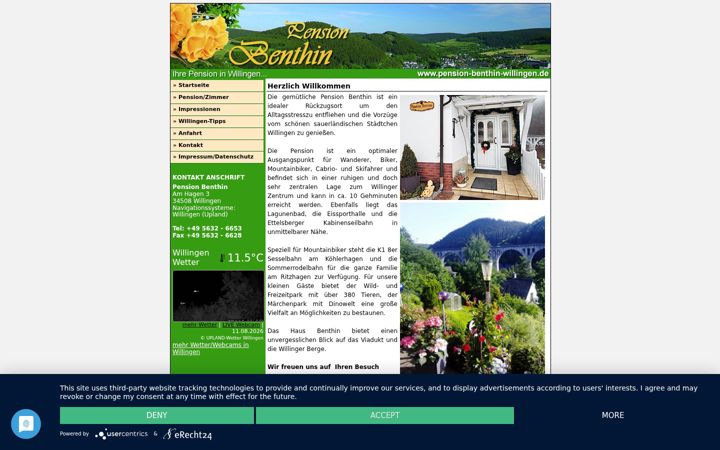 Screenshot of haus-benthin-willingen.de