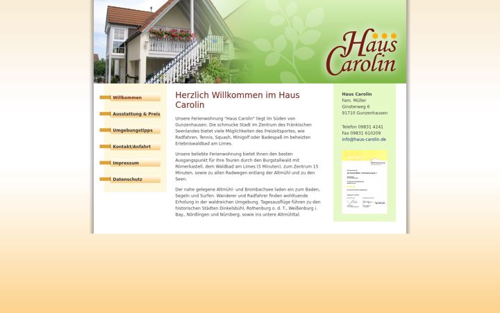 Screenshot of haus-carolin.de