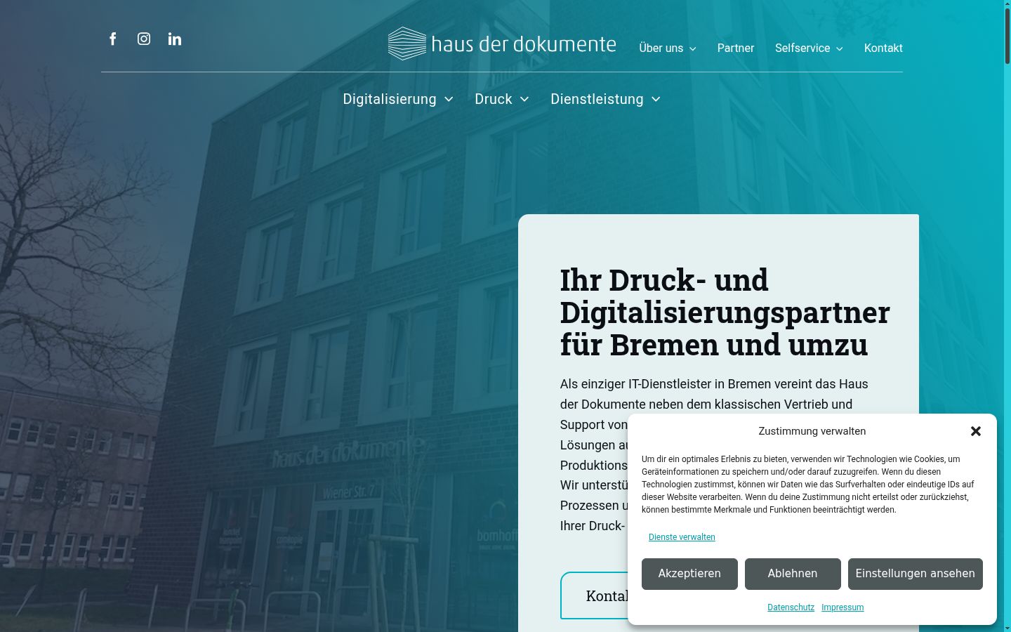 Screenshot van de toestemmingsbanner zoals getoond vóór enige interactie