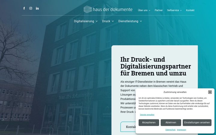 Snimka zaslona za haus-der-dokumente.de