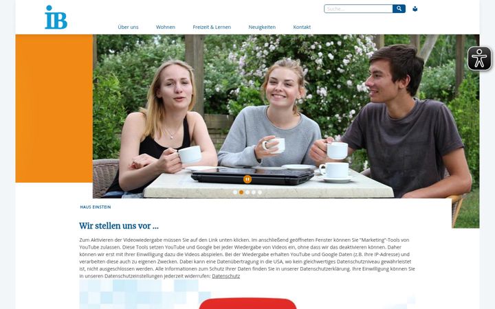 Screenshot of haus-einstein.de
