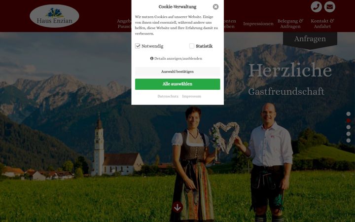Screenshot of haus-enzian-pfronten.de
