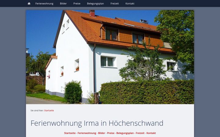 Екранна снимка на haus-irma-hoechenschwand.de
