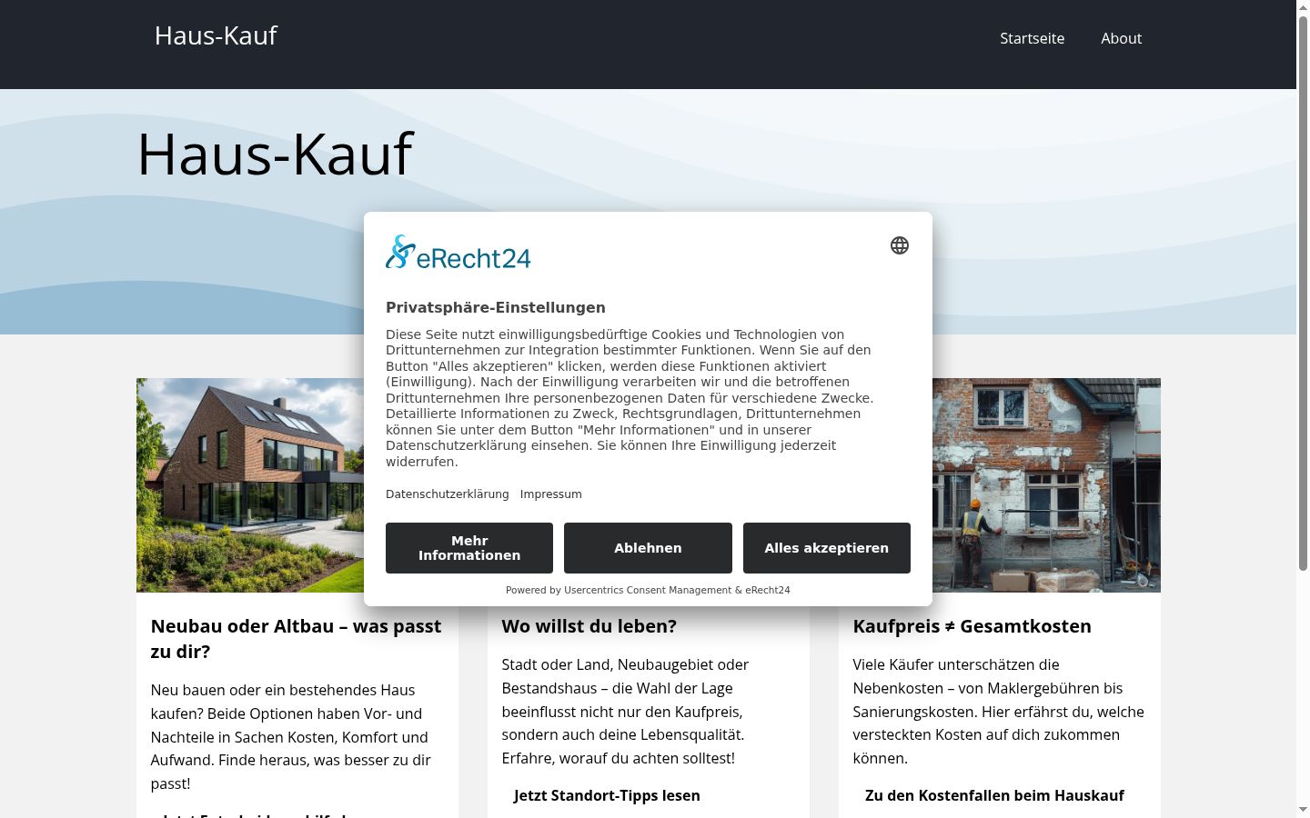 Screenshot tal-banner tal-kunsens muri qabel kwalunkwe interazzjoni