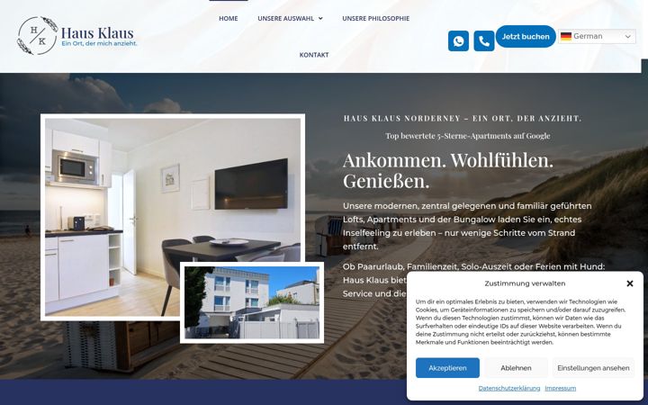 Screenshot of haus-klaus-norderney.de