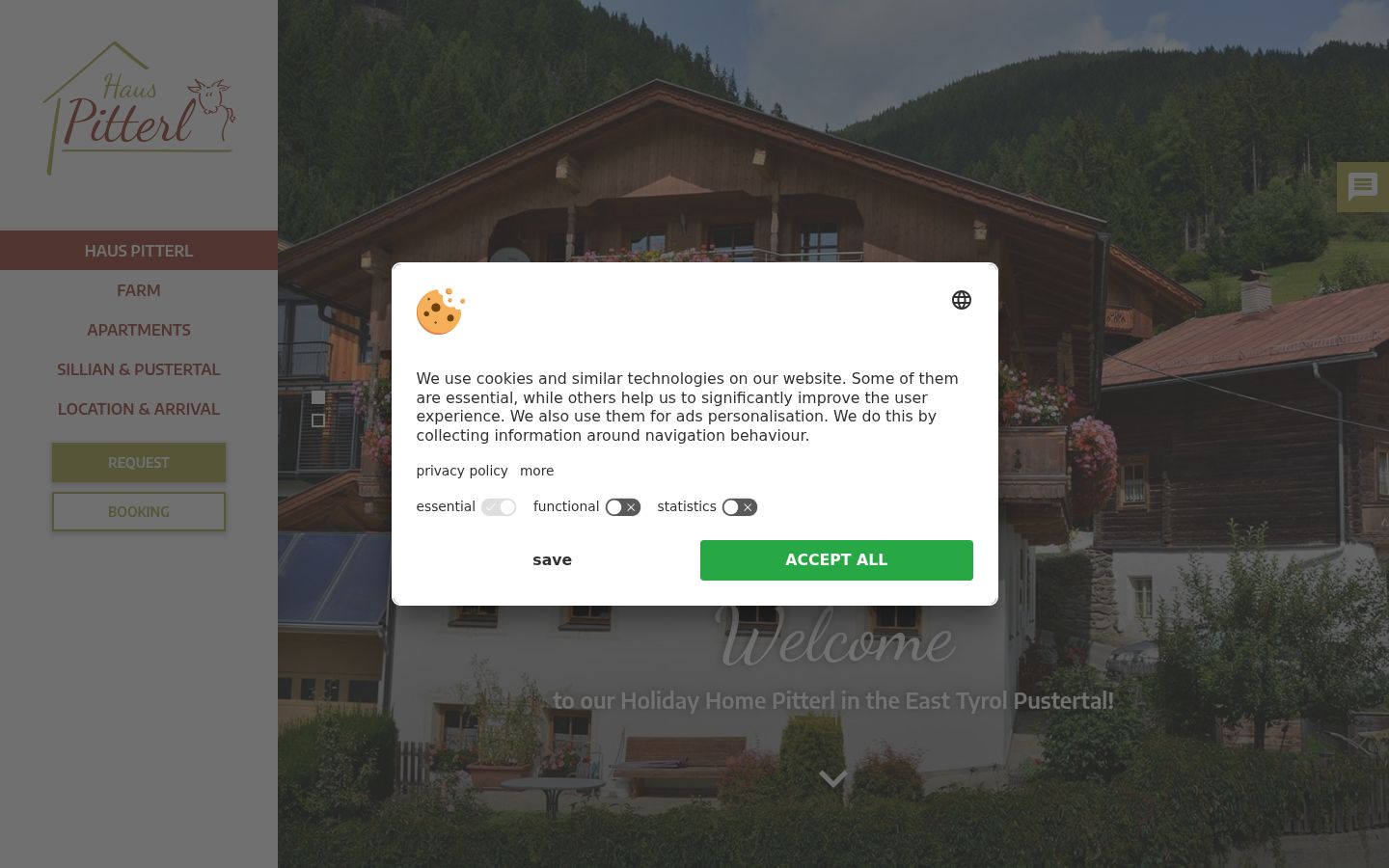 Screenshot van de toestemmingsbanner zoals getoond vóór enige interactie