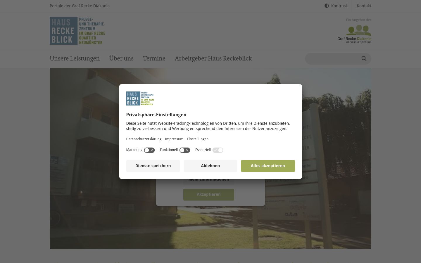 Screenshot del banner di consenso mostrato prima di qualsiasi interazione