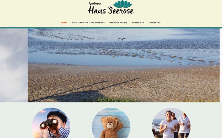 Snimka zaslona za haus-seerose-nordsee.de