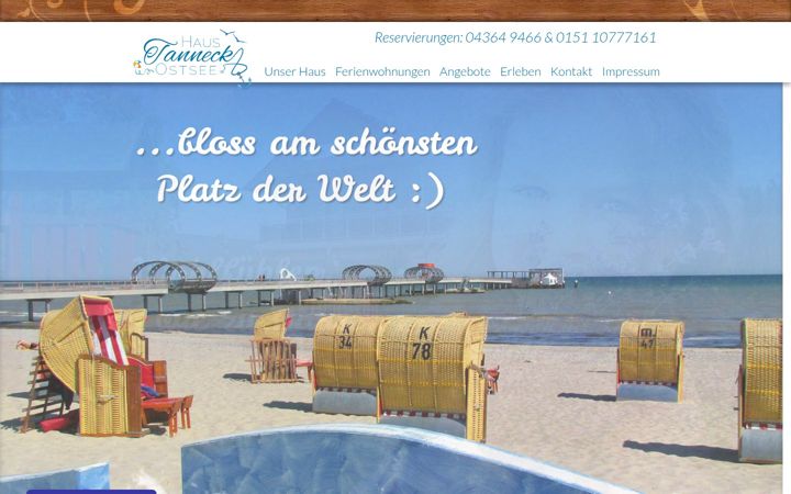 Screenshot of haus-tanneck-ostsee.de