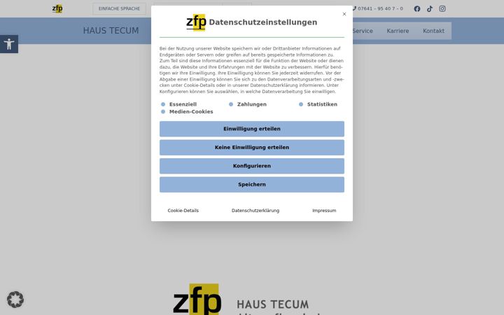 Snimka zaslona za haus-tecum.de