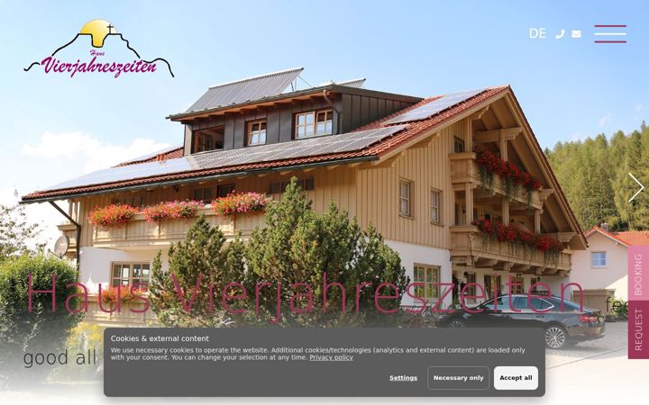 Screenshot of haus-vierjahreszeiten.de