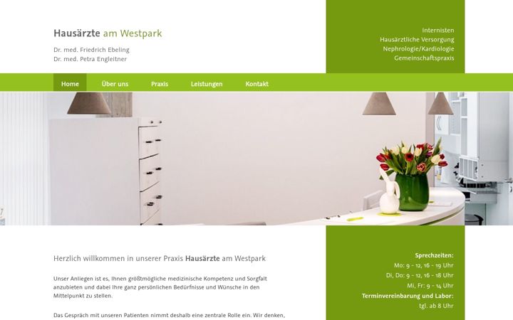 Screenshot ta' hausaerzte-am-westpark.de