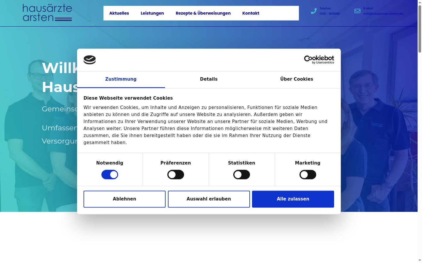 Screenshot tal-banner tal-kunsens muri qabel kwalunkwe interazzjoni