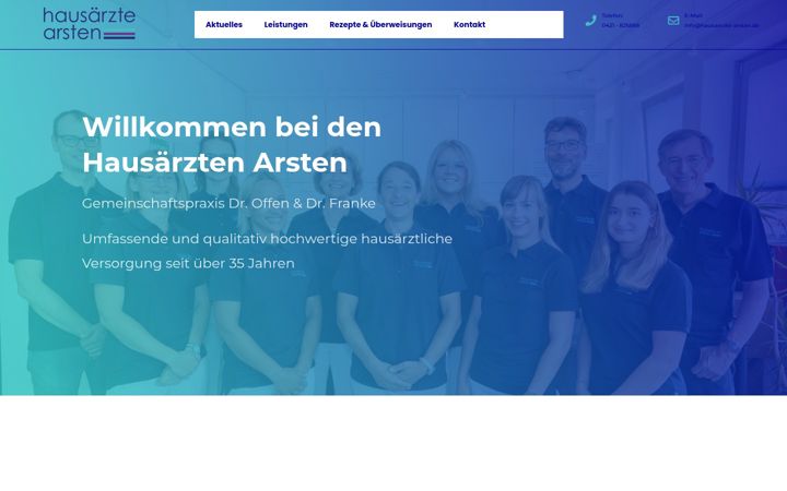 Screenshot ta' hausaerzte-arsten.de