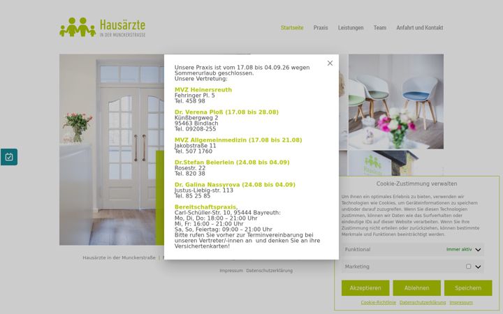 Screenshot ta' hausaerzte-bayreuth.de