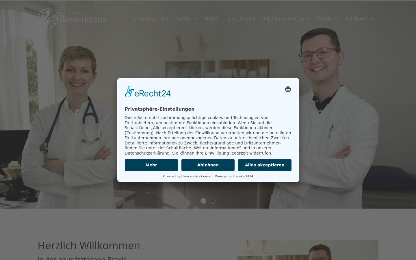 Screenshot tal-banner tal-kunsens muri qabel kwalunkwe interazzjoni
